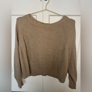 Zara Women's Crew Neck Sweater with zipper detail